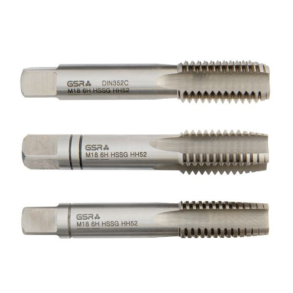 GSR handtapset metrische draad DIN 2184-2 (DIN 352) rechts HSS-G M 18, 00105280