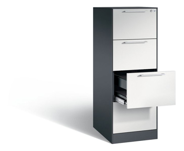 C+P hangarchiefkast Asisto, H1310xB440xD600mm, kleur: zwartgrijs/lichtgrijs, beugelgreep, 146225-411 S10035