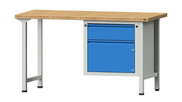 ANKE werkbanken combinatie werkbank, model 701 E, 1500 x 700 x 840 mm, RAL 7035/5012, BMP 40 mm, 510.500