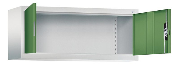 C+P bovenkast Acurado, H500xB1200xD400mm, kleur: lichtgrijs / reseda groen, verzonken handgreep, 9464-000 S10204