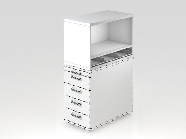 Hammerbacher bovenste plank voor container SC wit, 42,8x80x53 cm (BxDxH), VSCA1/W