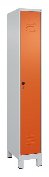 C+P kleedkamerkast Classic PLUS met middenwand, voeten, 1950x300x500mm, 7035/2004, veiligheidsdraaigrendel, 080010-10F S10036