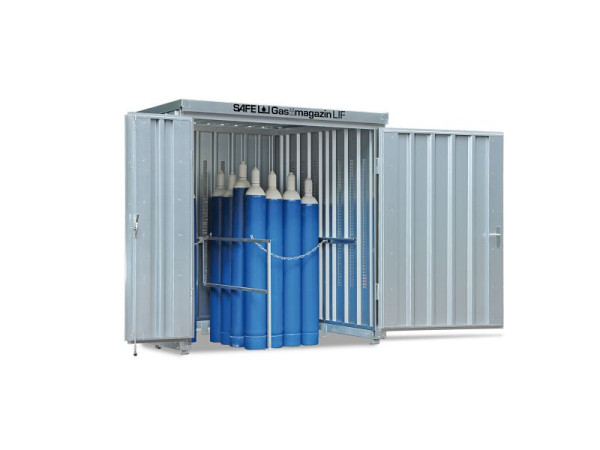 SÄBU SAFE gasmagazijn 224 LIF, verzinkt, gemonteerd, zonder voet, 2.100 x 1.140 x 2.250 mm