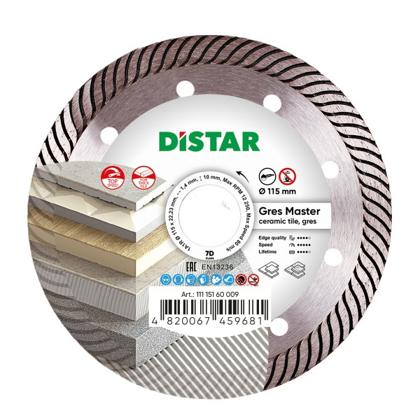 Distar diamantdoorslijpschijf 1A1R 115 Gres Master, 11115160009