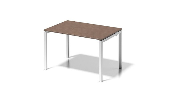 Bisley Cito bureau, 730 mm hoogte vast U-frame, H 19 x B 1200 x D 800 mm, walnoot/verkeerswit, DUF1208WN396