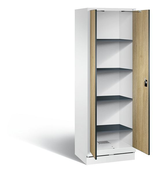 C+P washok Evolo, H1800xB610xD500mm, kleur: verkeerswit / decor eiken Sereno, 48222-20B S10153