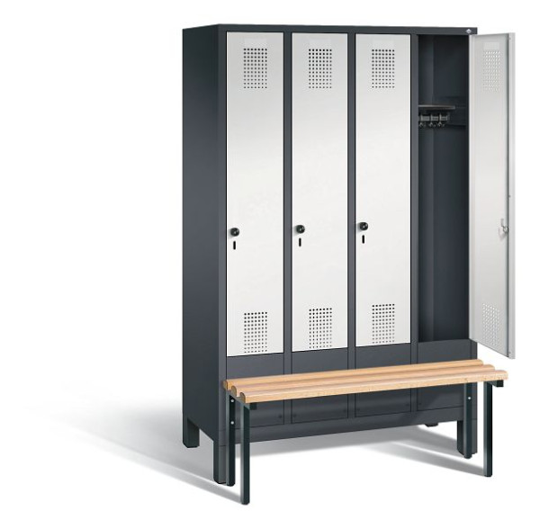 C+P garderobe Evolo, H1850xW1190xD815mm, kleur: zwartgrijs / lichtgrijs, 48030-40 S10082
