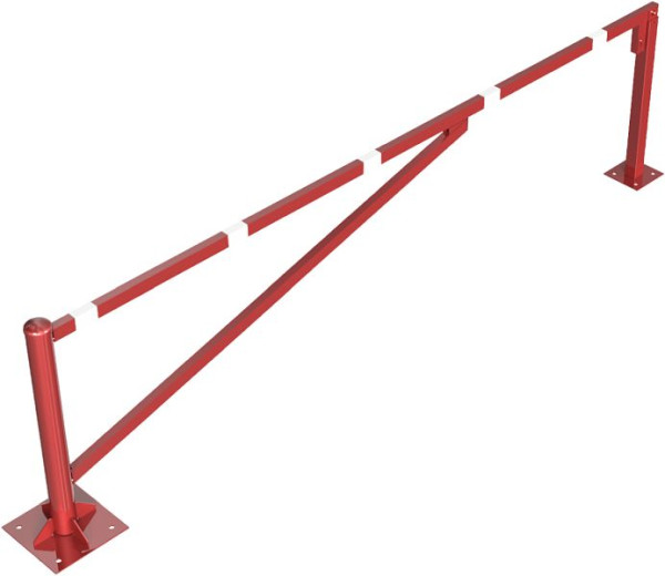 Schake roterende slagboom 3,50m, met profielcilinder, draaibare paal: Ø 102mm, slagboomarm: 60x40mm, incl. 2 steunpalen, voor deuvels, 413_350ZBP