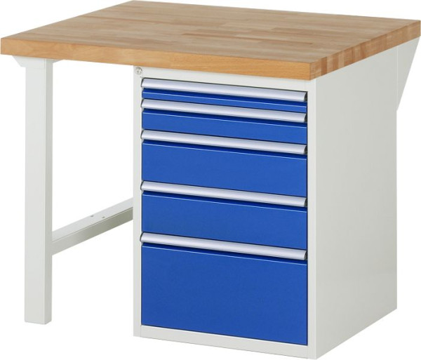 RAU werkbank serie 7000 - modulair ontwerp, 5 x laden, 1000x840x900 mm, 03-7511A1-109B4S.11