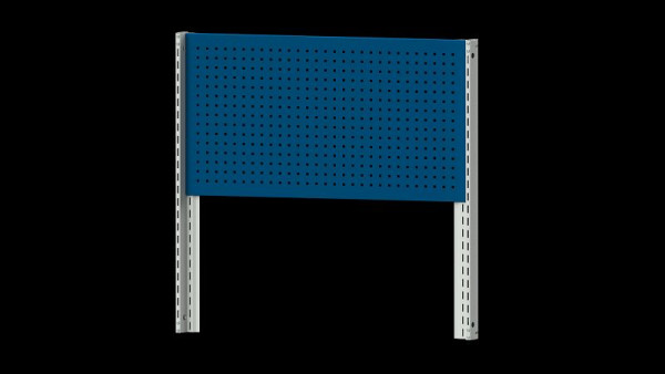 ANKE werkbanken basisstructuur systeemopbouw, 1250 x 107 x 1200 mm, RAL 7035/5010, 1 x geperforeerde wandhoogte 650 mm, 340.343