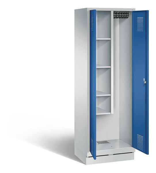 C+P reinigingsmiddelenkast Evolo, H1800xB610xD500mm, kleur: lichtgrijs / gentiaanblauw, 48120-00 S10098