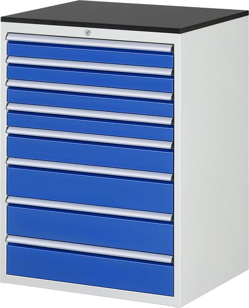 RAU ladekast serie 7000, B770xD650xH1030mm, laden: 4xH90, 1xH120, 3xH150mm, werkblad melaminehars gecoat, 03-XL7.8A-M.11