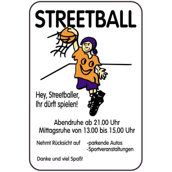 Stenen HGS speeltuinbord, STREETBALL - Hé Streetballer, je kunt spelen!, 400 x 600 mm, 14837