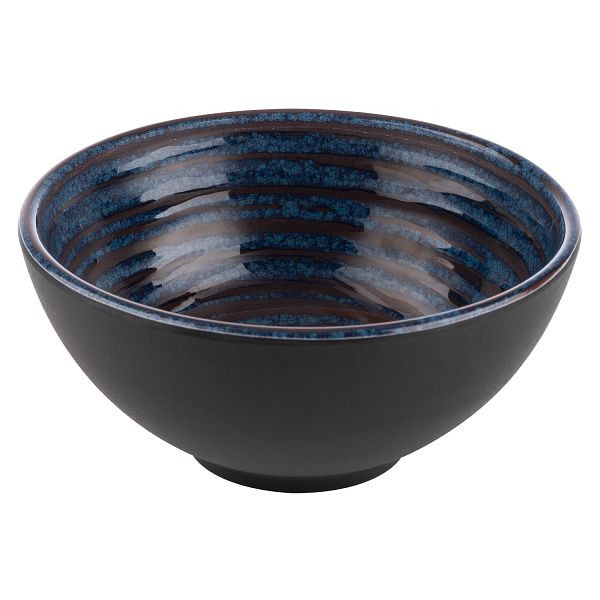APS schaal -LOOPS-, Ø 15 x 7 cm, melamine, binnen: decor, donkerblauw, buiten: donkergrijs, 0,5 liter, 85036