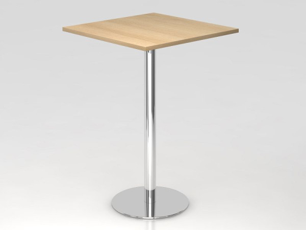 Hammerbacher bartafel 80x80cm eiken/chroom, verchroomd frame, VSTH88/E/C