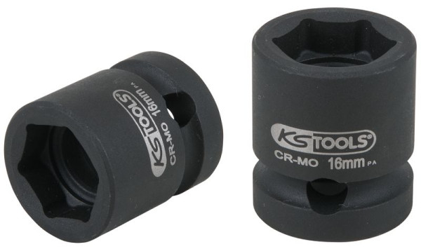 KS Tools 1/2" slagdop, zeskant, extra kort, 16,0 mm, 515.0063