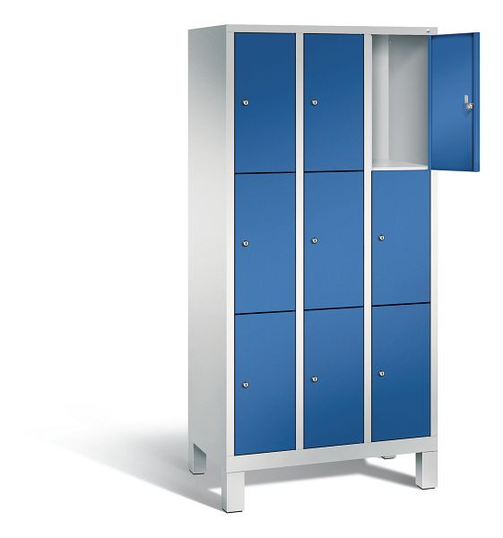 C+P lockerkast Evolo, H1850xB900xD500mm, kleur: lichtgrijs / gentiaanblauw, 48010-303 S10037