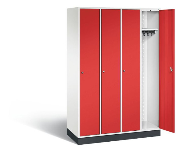 C+P locker Intro, H1950xB1220xD490mm, kleur: verkeerswit / vuurrood, 8170-401 S10048