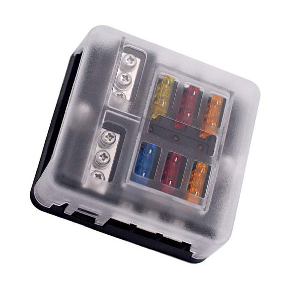 Offgridtec 6-voudige zekeringhouder voor voertuigsteekzekering met LED-display, 8-01-012826