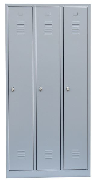 Lüllmann stalen kledingkast / kledingkast, 1800 x 885 x 500 mm, lichtgrijs/lichtgrijs, 510130