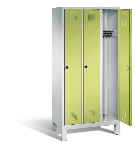 C+P Evolo kleerkast, H1850xB900xD500mm, kleur: lichtgrijs / virid groen, 48010-30 S10053