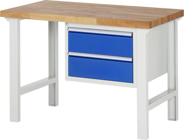 RAU werkbank serie 7000 - modulair ontwerp, onderbouwbak (2x lade), 1250x840x700 mm, 03-7125A1-127B4S.11