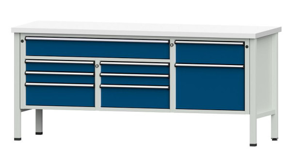 ANKE werkbanken kistwerkbank, model 282 V, 2000 x 700 x 890 mm, RAL 7035/5010, KSP 40 mm, 304.537