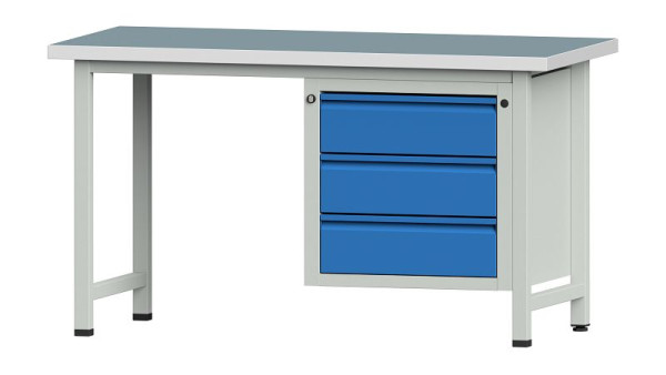 ANKE werkbanken combinatie werkbank, model 706 E, 1500 x 700 x 840 mm, RAL 7035/5012, UBP 40 mm, 510.520