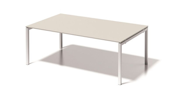 Bisley Cito directiewerkplek/vergadertafel, 730 mm in hoogte vast U-frame, H 19 x B 2000 x D 1200 mm, grijswit/verkeerswit, DUF2012GW396