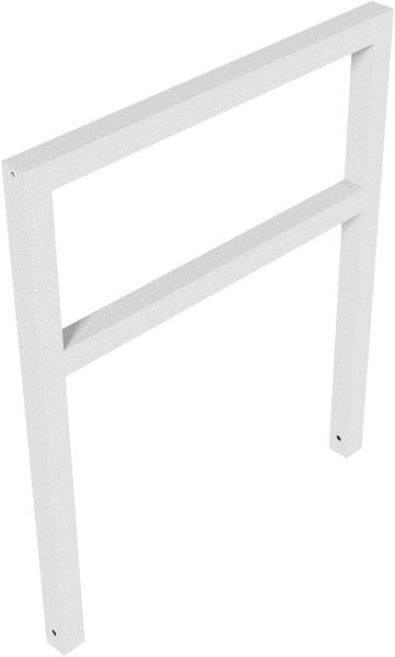 Schake leunbeugel van staalbuis, rechthoekige buis 60 x 60 mm, met dwarsbalk, totale breedte: 1000 mm, thermisch verzinkt, 455_100