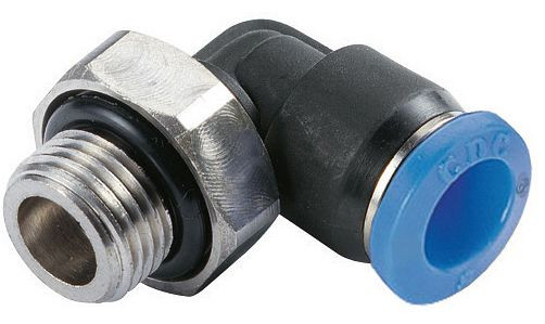 timmer B-WEdM-4-1/8-KU, mini-serie knie-inschroefkoppeling, drukloos verstelbaar, slang-Ø: 4 mm, schroefdraad: 1/8", VE: 10 stuks, 03180628