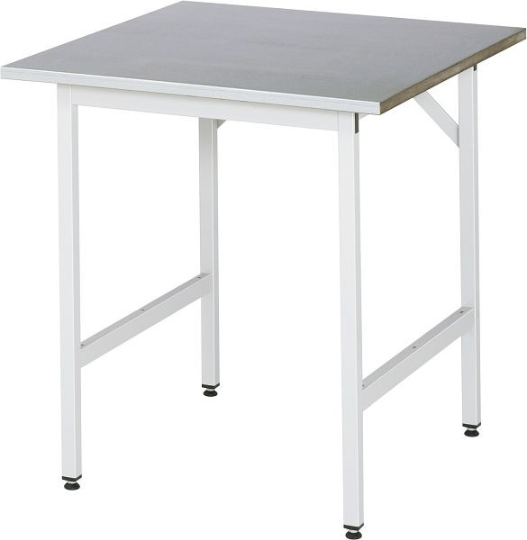 RAU Jerry serie werktafel (3030) - in hoogte verstelbaar, werkblad met plaatstalen bekleding, 750x800-850x800 mm, 06-500S80-07.12