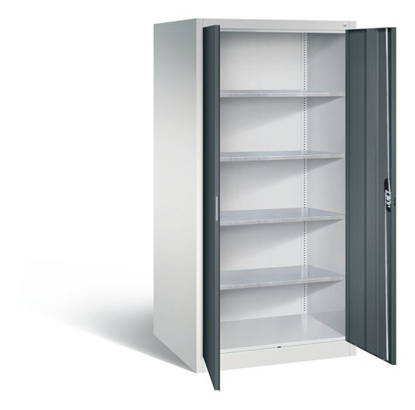 C+P gereedschapskast Acurado, H1950xW930xD800mm, kleur: lichtgrijs / antracietgrijs, verzonken handgreep, 8924-00 S10179