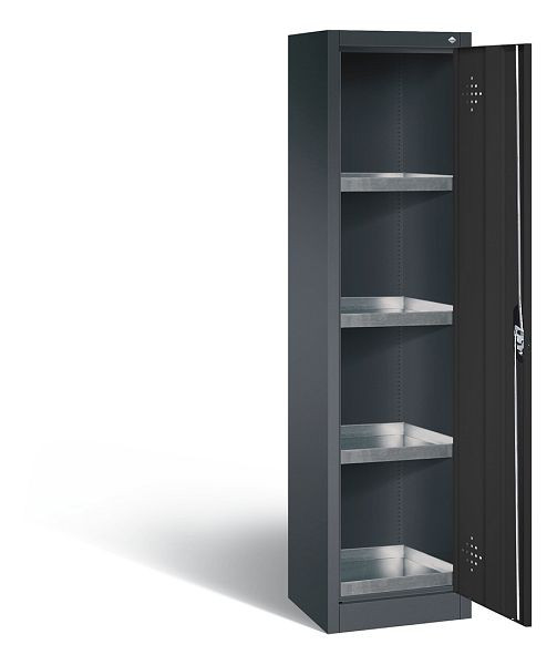 C+P klimaatkast Acurado, H1950xB502xD500mm, kleur: zwart-grijs, verzonken handgreep, 8901-315 S10158