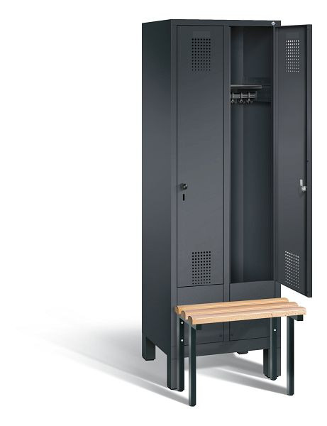 C+P Evolo locker, H1850xW610xD815mm, kleur: zwart-grijs, 48030-20 S10013