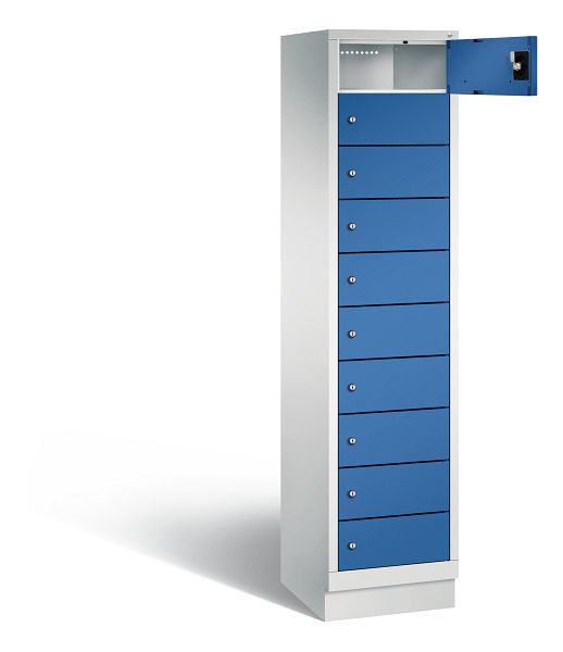 C+P lockerkast Evolo, H1850xB420xD500mm, kleur: lichtgrijs / gentiaanblauw, 48020-1210 S10029
