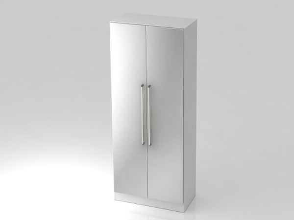 Hammerbacher kledingkast 5OH, onderpaneel, chromen handgreep wit/zilver, 80x42x200,4 cm (BxDxH), V7200/W/S/CE