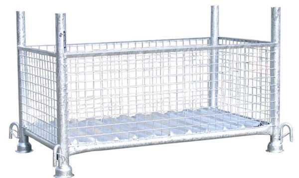 Schake traliebox palletvulling afmetingen: 1,43 mx 0,87 mx 0,50 m voor zowel heftruck- als palletwagenverkeer, kraanbaar, verzinkt, 50330-0