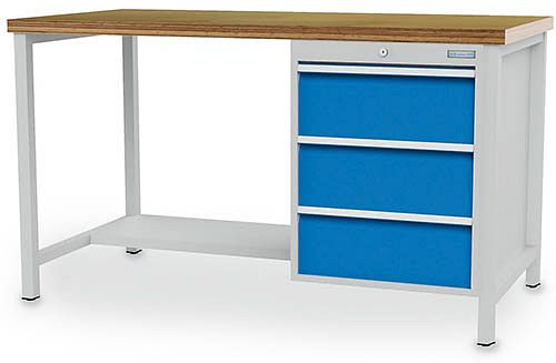 Bedrunka + Hirth box werkbank 2000, vv 3 lades, paneelhoogte 200 mm, 2000x750x859 mm, 03.19.14VA
