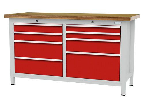 Bedrunka+Hirth boxwerkbank, R 24-16, aantal lades: 8, afmetingen: 1500 x 600 x 859 mm, draagvermogen lade(s): 50 kg, 03T515H60650