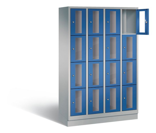 C+P lockerkast Classic, H1800xB1190xD500mm, kleur: wit aluminium / gentiaanblauw, 8020A404 S10010