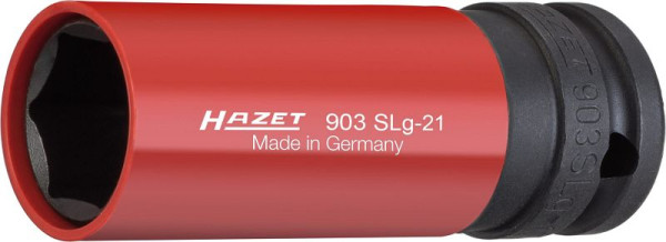 Hazet Impact Machine Schroevendraaier Socket, Hex, Hol Vierkant 12.5mm, 21mm, Wielbevestiging, Lang, 903SLG-21