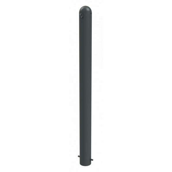 Schake stijl tuinpaal type 494B -stationair-, voor plaatsing in beton, Ø 102mm, met, met halve bol, gecoat RAL 7016, met 1 oog, 494B+1