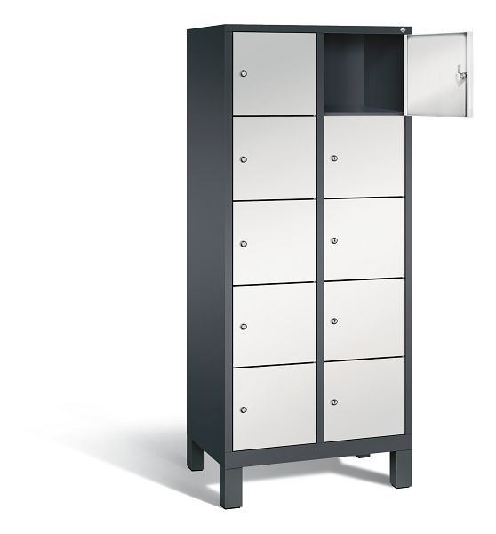 C+P lockerkast Evolo, H1850xW810xD500mm, kleur: zwartgrijs/lichtgrijs, 48010-225 S10133