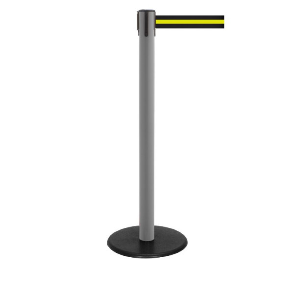 Stein HGS HGS personengeleidingssysteem -P-Line Famous-, antraciet, zwart/geel/zwart horizontaal (gestreept), met magnetisch riemuiteinde, riemlengte: 4 m, 12818-0504