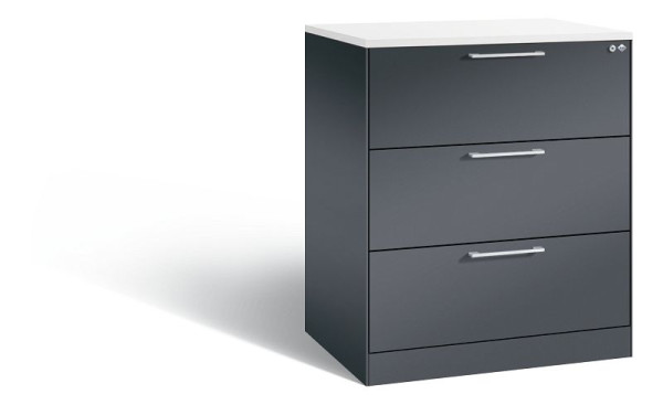 C+P archiefkast Asisto, H1010xB800xD600mm, kleur: zwart-grijs, beugelgreep, 146243-322 S10048