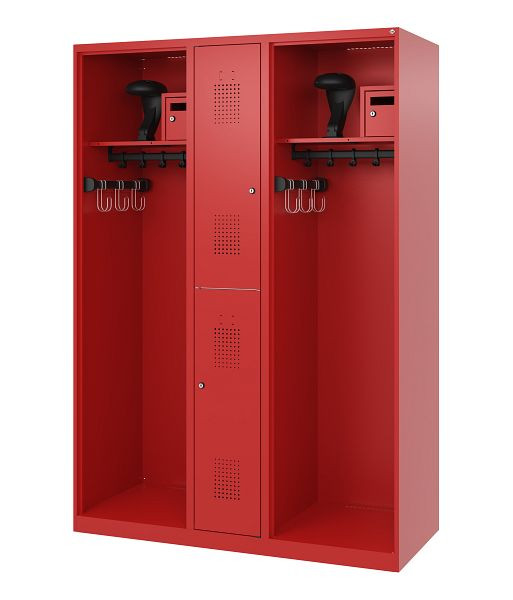 C+P Evolo brandweerkast, model MAXI, 2 compartimenten, H1850B1300T500 mm, Vuurrood, 0496015-030 S10005