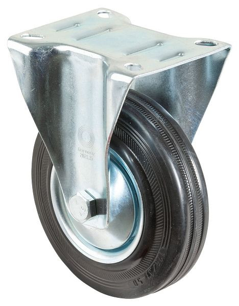 BS-rollen transportrol, vaste rol, wielbreedte 37 mm, wiel-Ø 125 mm, draagvermogen 100 kg, stalen velg, rollager, plaat, VE 4 stuks, L410.B55.126