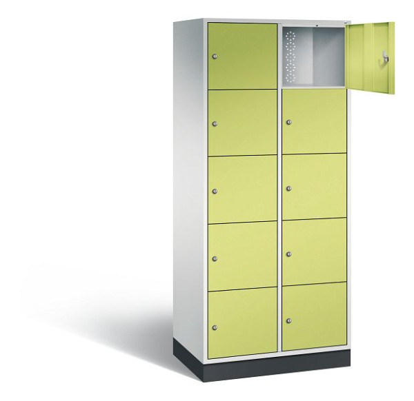 C+P XL lockerkast Intro, H1950xW820xD490mm, kleur: lichtgrijs / virid groen, 8570-202 S10115