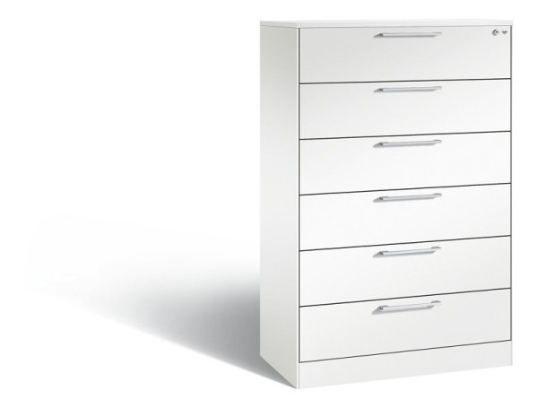 C+P archiefkast Asisto, H1310xB800xD435mm, kleur: verkeerswit, beugelgreep, 146023-623 S10056